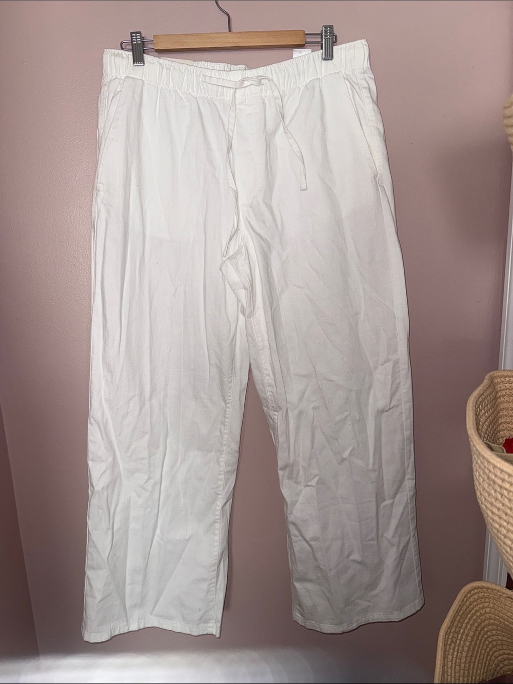 Women’s  White Drawstring Casual Pants banana republic